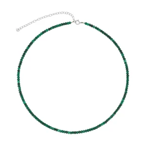Collar plata ley piedras malaquita rodiada Collar plata ley piedras malaquita rodiada