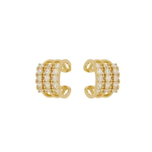 Pendientes Ear cuff plata 3 lineas circonitas