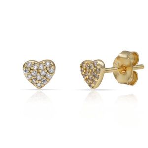 Pendientes corazón plata 925 con circonitas