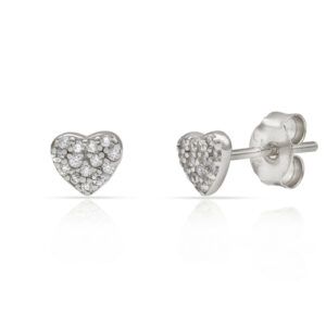Pendientes corazón plata 925 con circonitas rodio Pendientes corazón plata 925 con circonitas rodio
