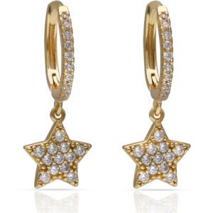 Pendientes plata 925 estrellas y circonitas
