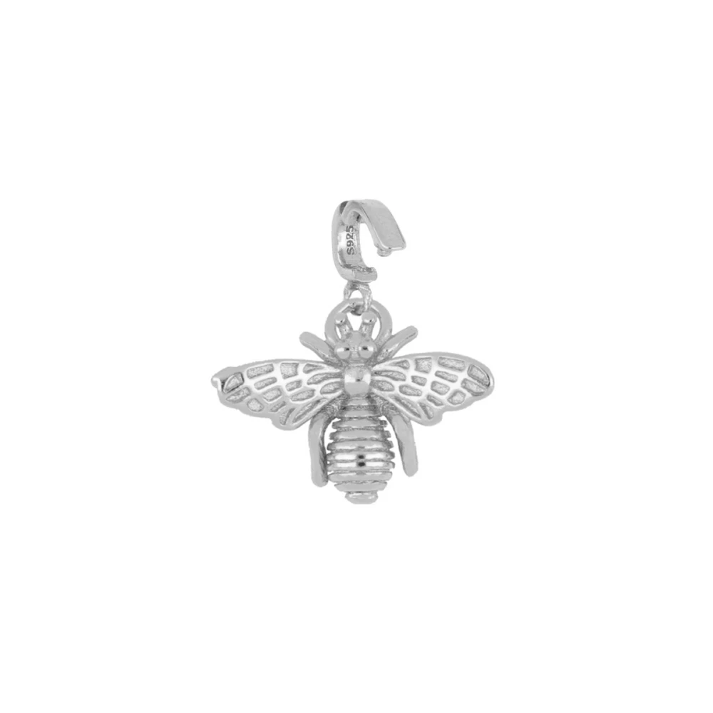 Porta charm plata de Abeja 14x11mm Porta charm plata de Abeja 14x11mm rodio