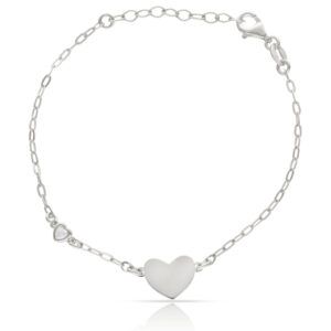 Pulsera basica plata 925 corazon y circonita