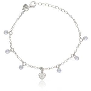 Pulsera plata 925 corazon y circonitas