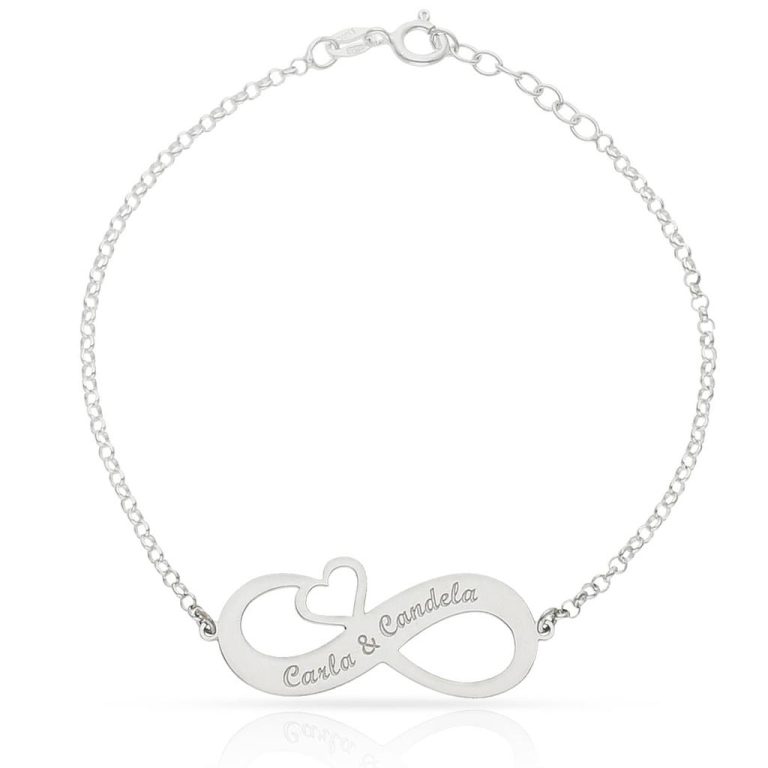 Pulseras de Plata 2026: 7 Tipos en Tendencia que Debes tener Pulsera plata 925 infinito corazon 768x768 1