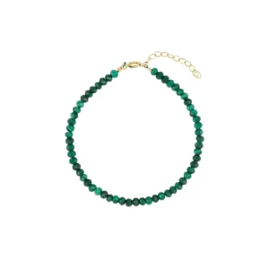Pulsera plata 925 piedras Malaquita