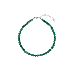 Pulsera plata 925 piedras Malaquita rodio Pulsera plata 925 piedras Malaquita rodio