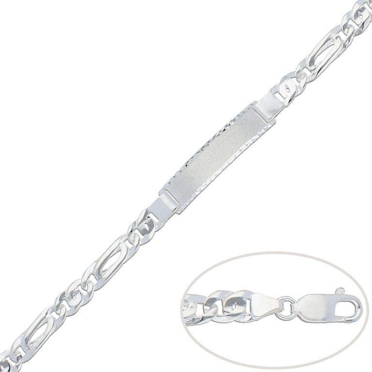 Pulseras de Plata 2026: 7 Tipos en Tendencia que Debes tener pulsera plata con placa 7mm 768x768 1