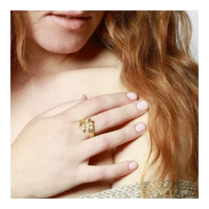 Anillo abierto ajustable plata ramas laurel modelo Anillo abierto ajustable plata ramas laurel modelo