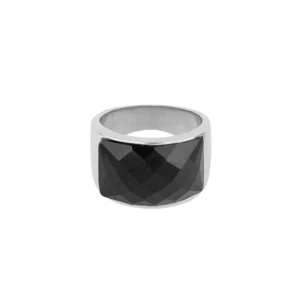 Anillo plata circonitas negras Orion 18x12mm rodiada