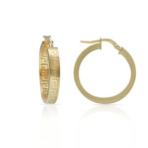 Aros plata 925 Greca 20mm bañado oro Aros plata 925 Greca 20mm bañado oro