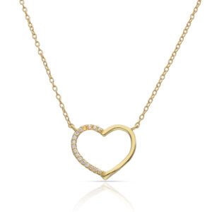 Gargantilla plata charm corazón cironitas 15x13mm