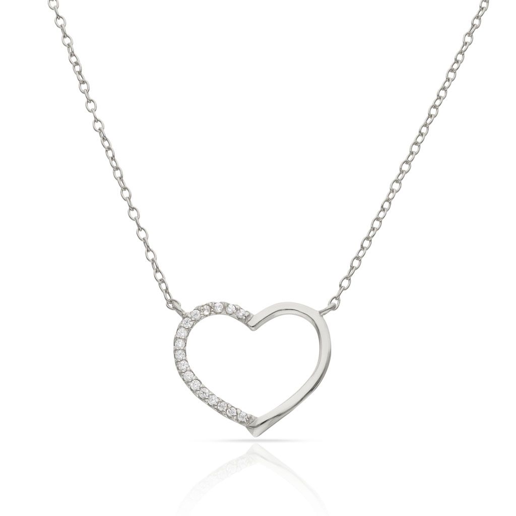 Gargantilla plata charm corazón cironitas 15x13mm Gargantilla plata charm corazón cironitas 15x13mm rodio