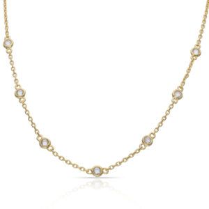 Gargantilla plata ley con chatones 4mm Gargantilla plata ley con chatones 4mm