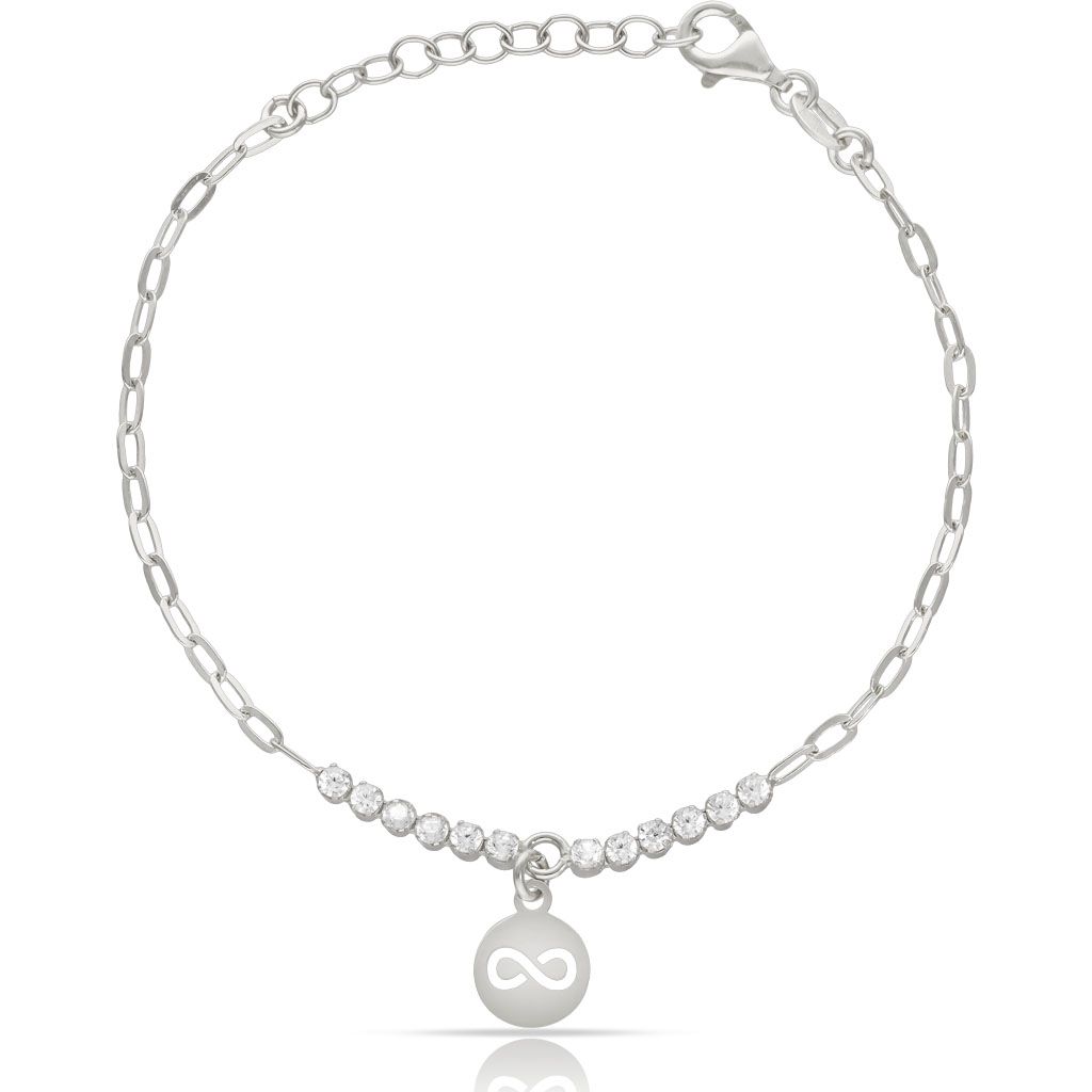 Pulsera plata 925 charm infinito + circonitas Pulsera plata 925 charm infinito + circonitas