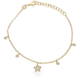 Pulsera plata ley estrella y circonitas