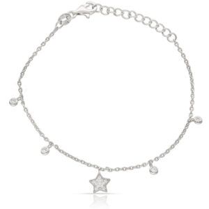 Pulsera plata ley estrella y circonitas rodio Pulsera plata ley estrella y circonitas rodio