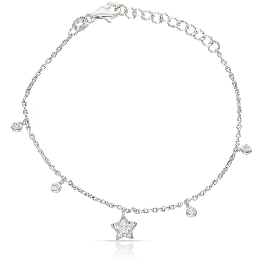 Pulsera plata ley estrella y circonitas Pulsera plata ley estrella y circonitas rodio