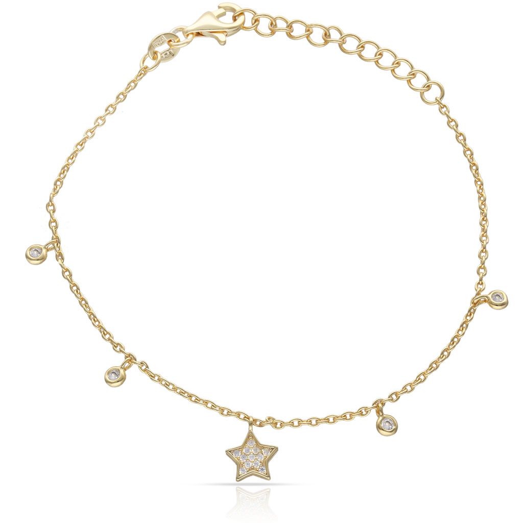 Pulsera plata ley estrella y circonitas Pulsera plata ley estrella y circonitas