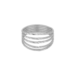 Anillo 5 lineas diamantadas plata ley rodio Anillo 5 lineas diamantadas plata ley rodio