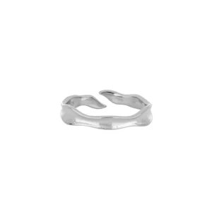Anillo abierto plata ondulado - Elder rodio