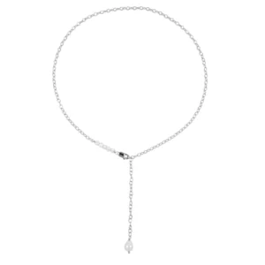Cadena cuadrados plata con perlas 46cm rodio Cadena cuadrados plata con perlas 46cm rodio