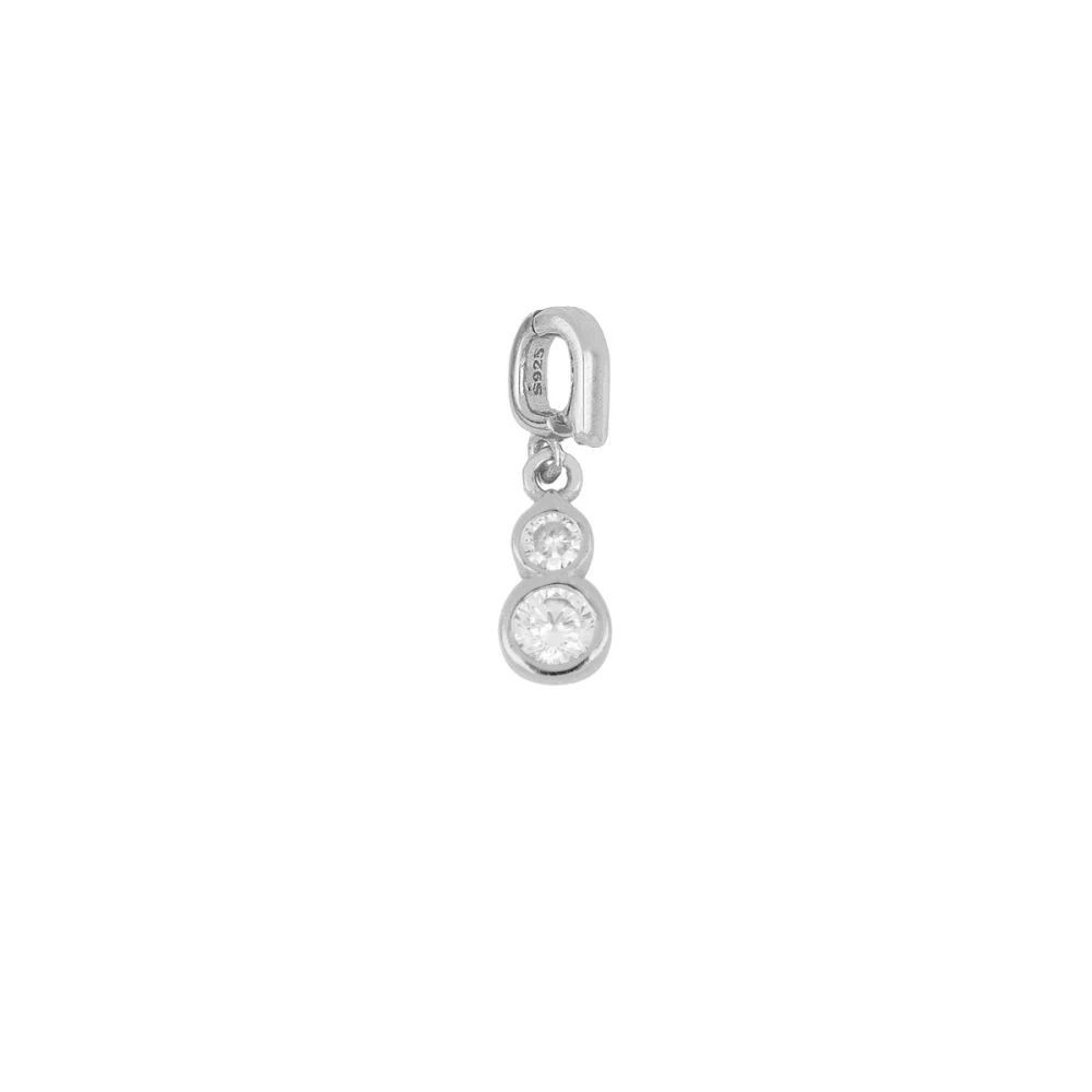 Charm plata doble circulo circonitas Charm plata doble circulo circonitas rodio