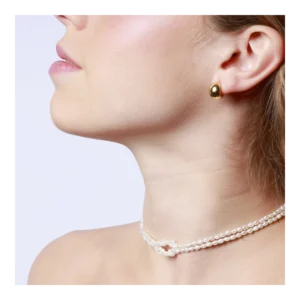 Chocker perlas de arroz en plata ley