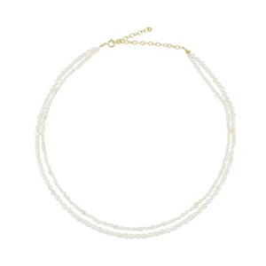 Collar doble de perlas en plata 925 Collar doble de perlas en plata 925