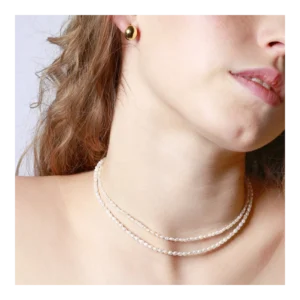 Collar doble de perlas en plata 925 modelo