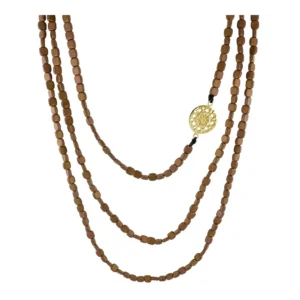 Collar piedras hematites largo 150cm plata ley bañado oro Collar piedras hematites largo 150cm plata ley bañado oro
