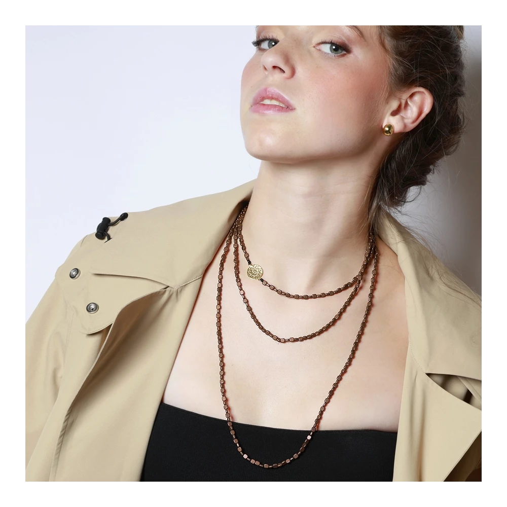 Collar piedras hematites largo 150cm plata ley Collar piedras hematites largo 150cm plata ley modelo