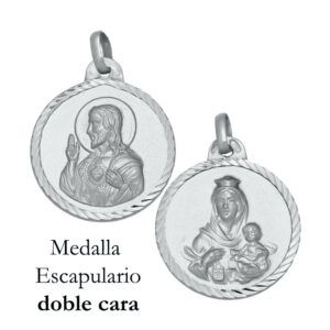 Medalla escapulario plata doble cara 22mm