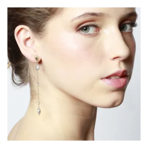Pendientes largos plata ley perlas gris – Dionis modelo 1 Pendientes largos plata ley perlas gris - Dionis modelo 1