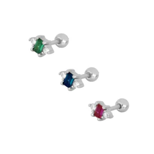 Piercing plata piedra color - Spicy (3 colores) rodio