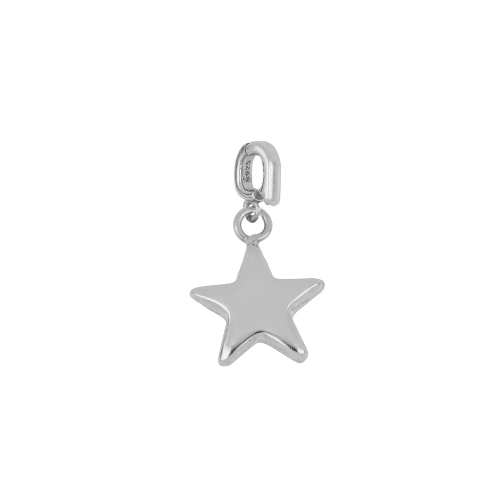 Charm colgante plata estrella 12x2,5mm Charm colgante plata estrella 12x2,5mm rodiada
