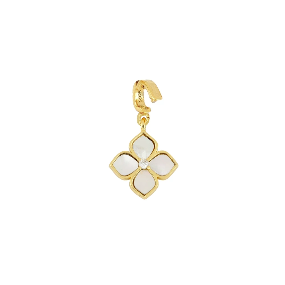 Charm colgante plata flor nacar blanco 11mm Charm colgante plata flor nacar blanco 11mm