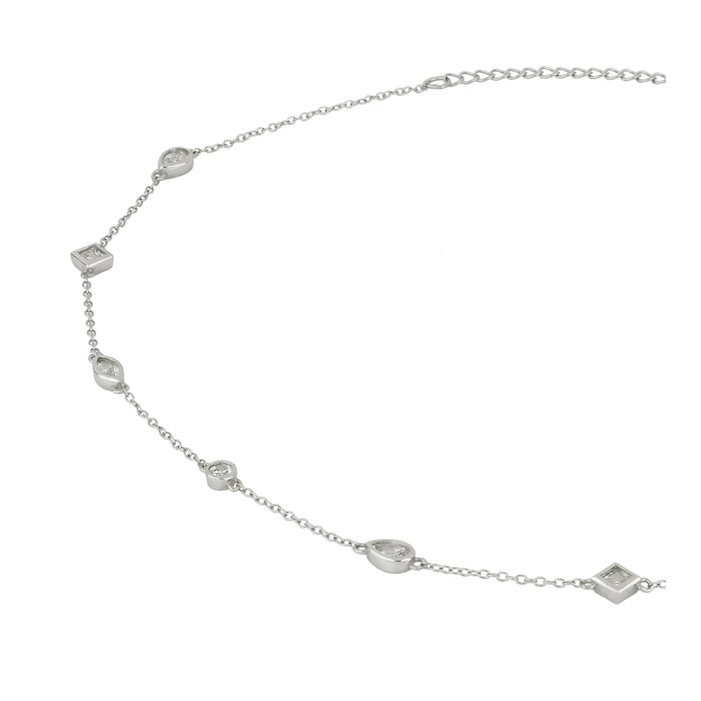 Choker plata ley mini charms circonitas blancas Choker plata ley mini charms circonitas blancas foto
