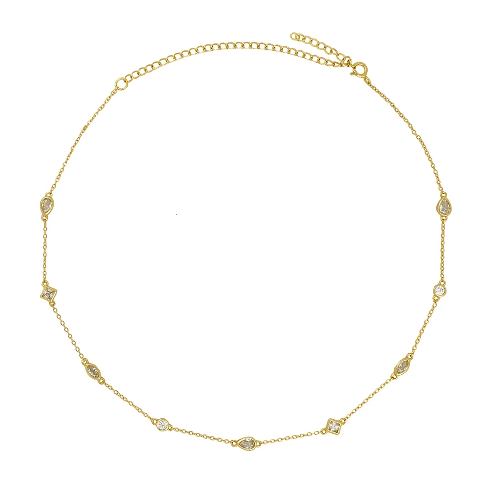 Choker plata ley mini charms circonitas blancas Choker plata ley mini charms circonitas blancas