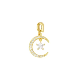 Colgante charm plata luna y estrella circonitas foto Colgante charm plata luna y estrella circonitas foto