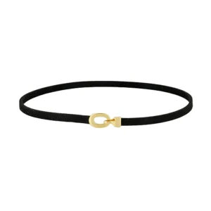 Collar cordón antelina gancho plata 925 Collar cordón antelina gancho plata 925
