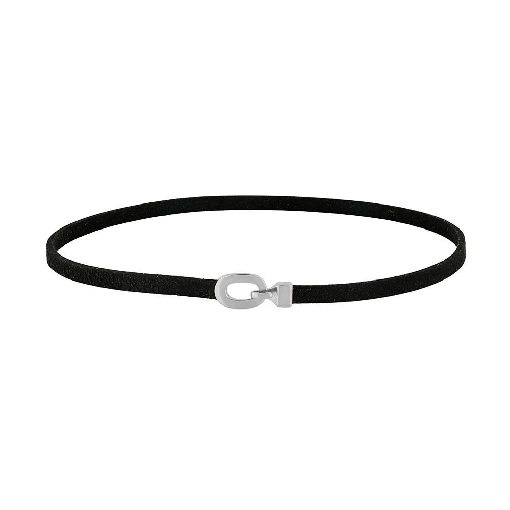 Collar cordón antelina gancho plata 925 Collar cordón antelina gancho plata 925 rodio