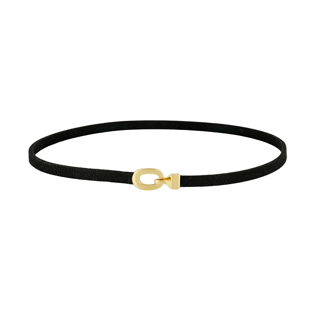 Collar cordón antelina gancho plata 925 Collar cordón antelina gancho plata 925