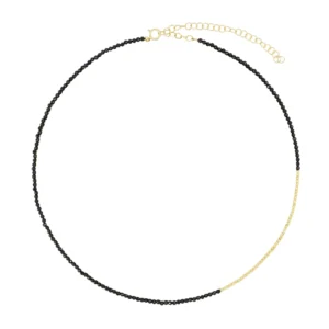 Collar piedra natural espinela bolitas plata 925