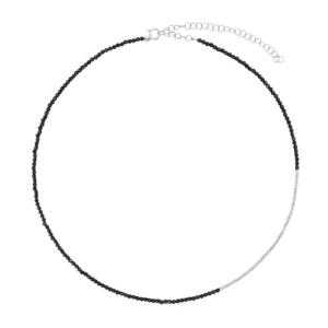 Collar piedra natural espinela bolitas plata 925 rodio Collar piedra natural espinela bolitas plata 925 rodio