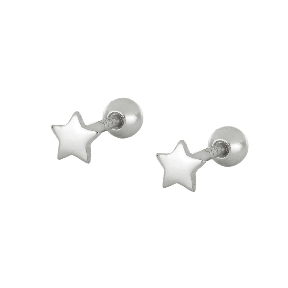 Piercing pendiente plata 925 estrella lisa Piercing pendiente plata 925 estrella (2 medidas) rodio