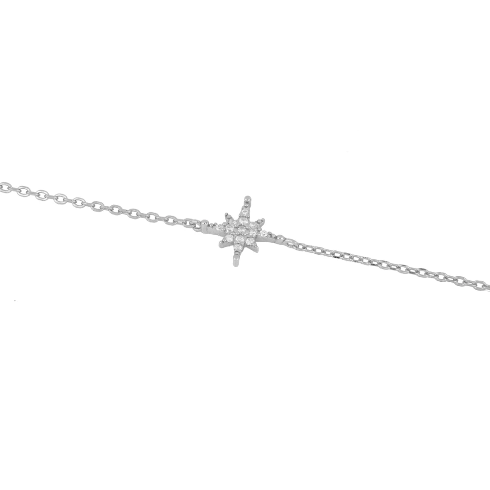 Pulsera plata charm estrella circonitas 10mm Pulsera plata charm estrella circonitas 10mm rodiada