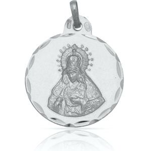 Medalla Virgen Macarena plata redonda 19mm