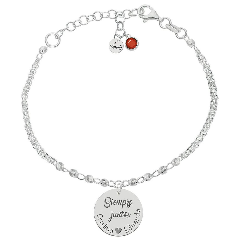 Pulsera mi historia plata Siempre juntos + nombres Pulsera mi historia plata Siempre juntos + nombres