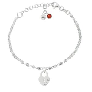 Pulsera personalizable plata 925 candado y fecha